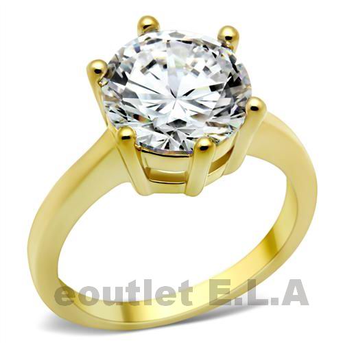 BLING 10mm CZ SOLITAIRE RING 18KGP-6 sizes